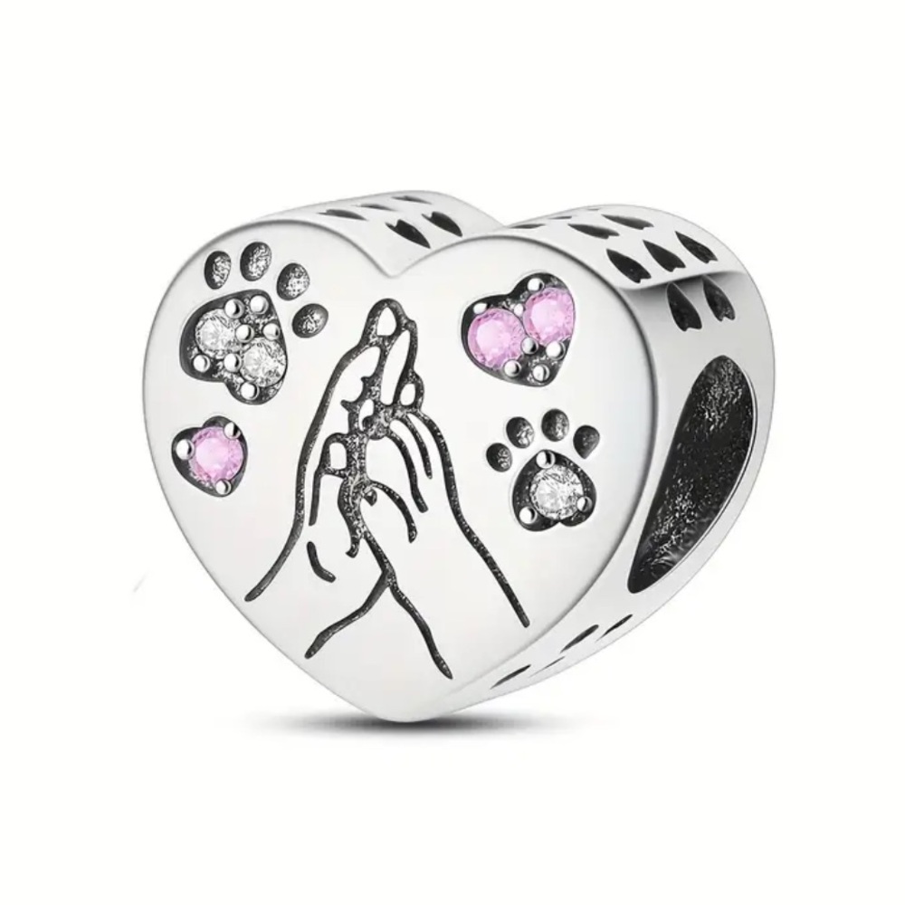 925 WHEN I NEEDED A HAND I FOUND YOUR PAW Charm For Pandora Bracelets & Others
